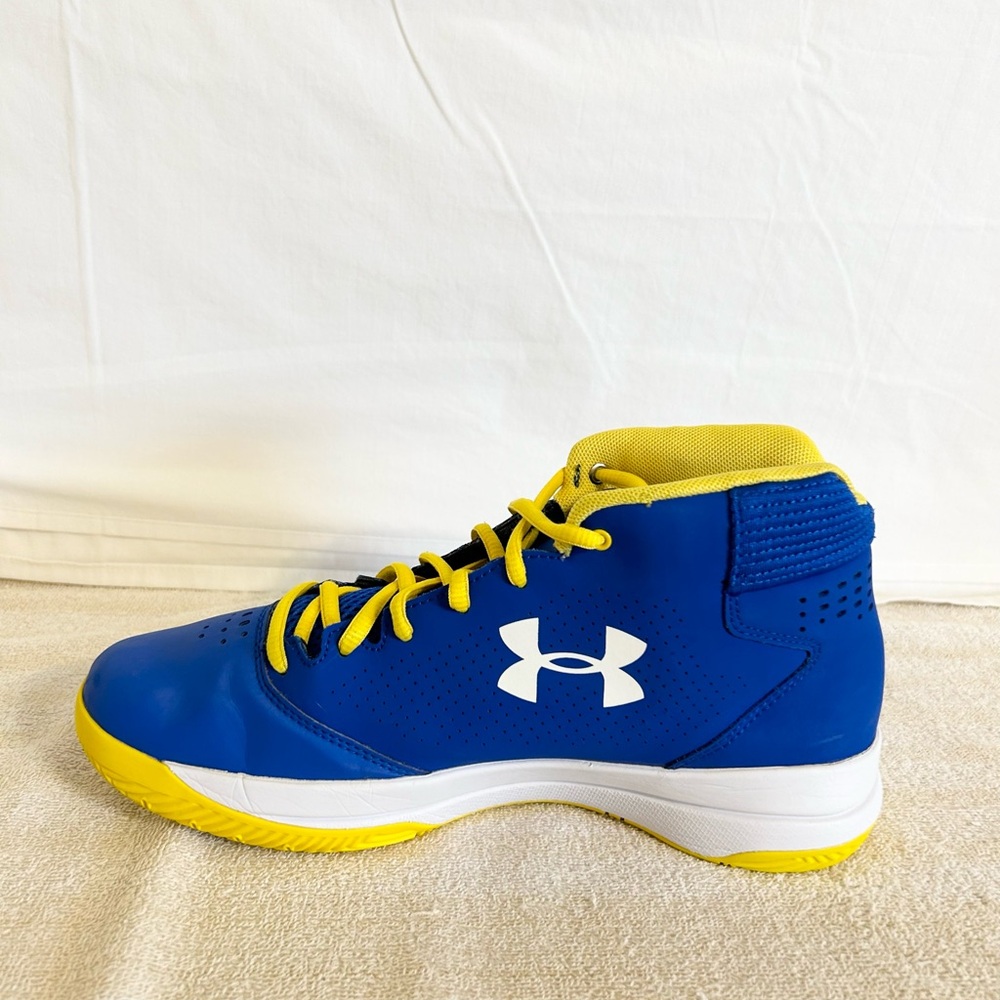 Under Armour Jet Mid Blue/Yellow size 8 MEN’S BASKETBALL SHOES - Picture 4 of 9
